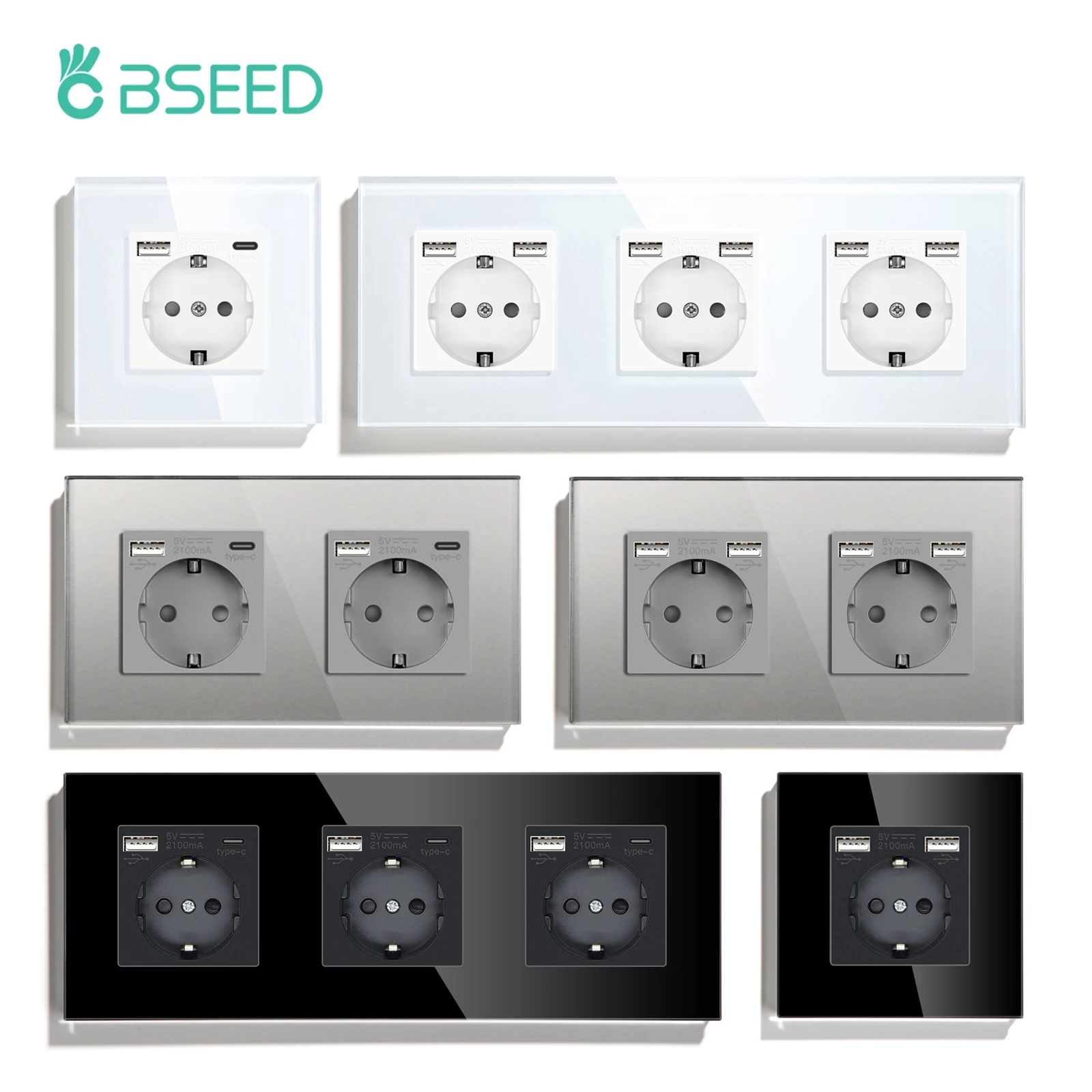 BSEED Interruttore Dimmer Interruttore Touch Interruttore A Parete Pannelli in Vetro Temperato Funziona con Luci LED A Dimmerabile 700W 2 Gang 1 Via Bianco