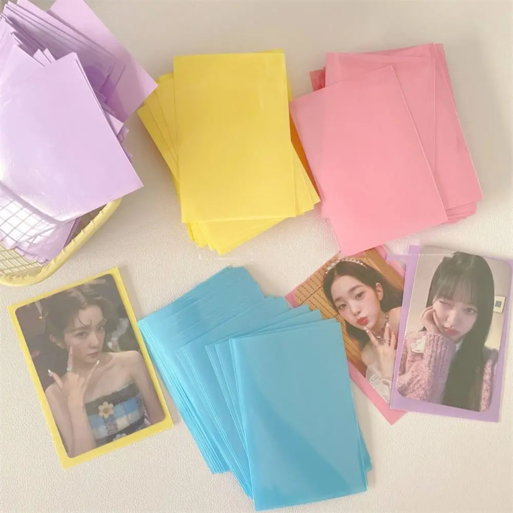 Bolsa de almacenamiento protectora para tarjetas fotográficas, fundas para sesión fotográfica, Macaro Color Kpop Toploader, Idol, 10 unids/lote por paquete