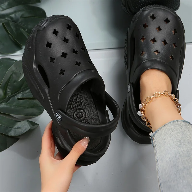 2023 New Summer Women Wedges Platform Men Slippers Garden Shoes Outdoor Beach Sandals Home Women Quick Dry Slippers Thick Sole