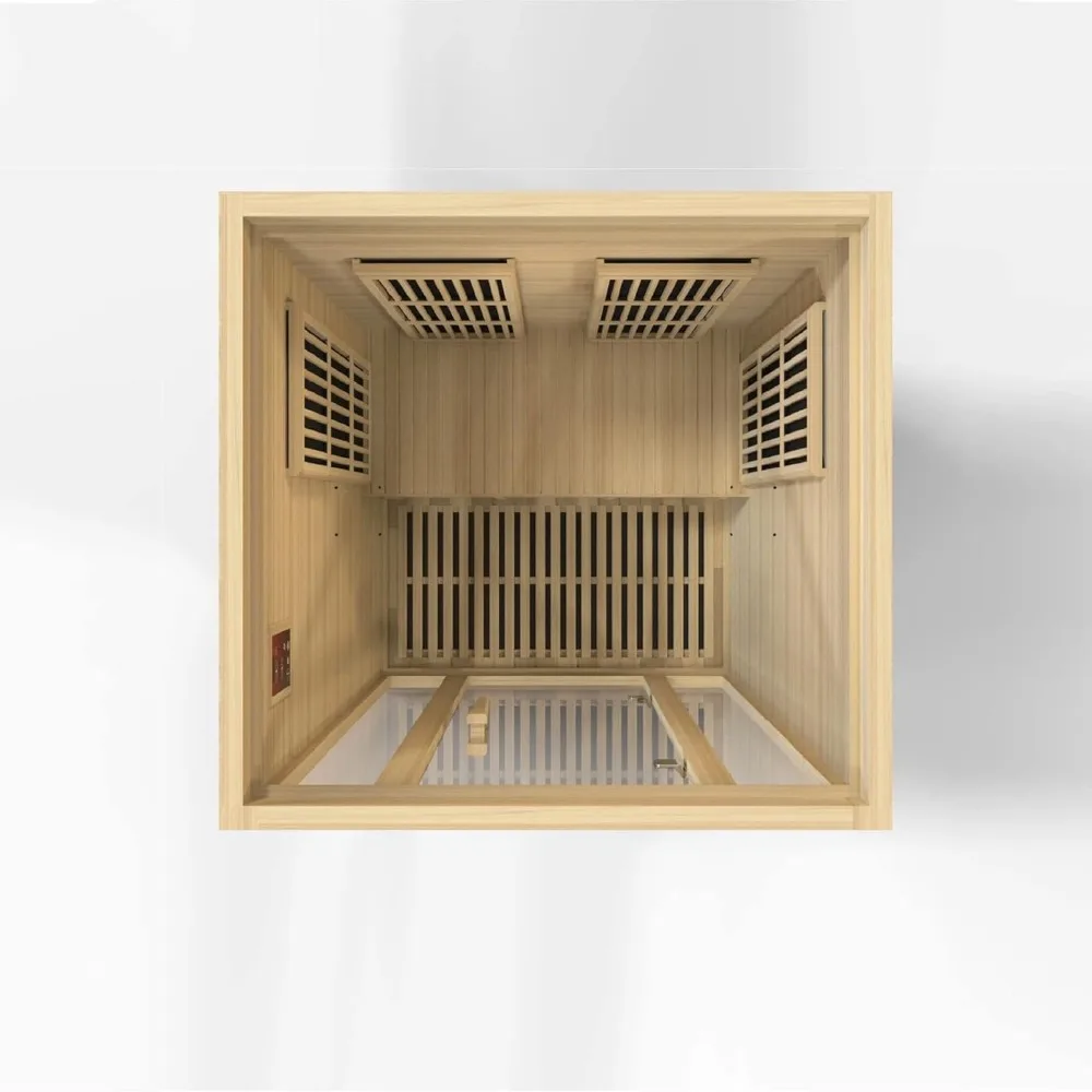 Sauna, Carbon Far Infrared Sauna for 2 Persons, Hemlock Wood (Curbside Delivery), Easy To Assembly, Indoor Saunas Room 6