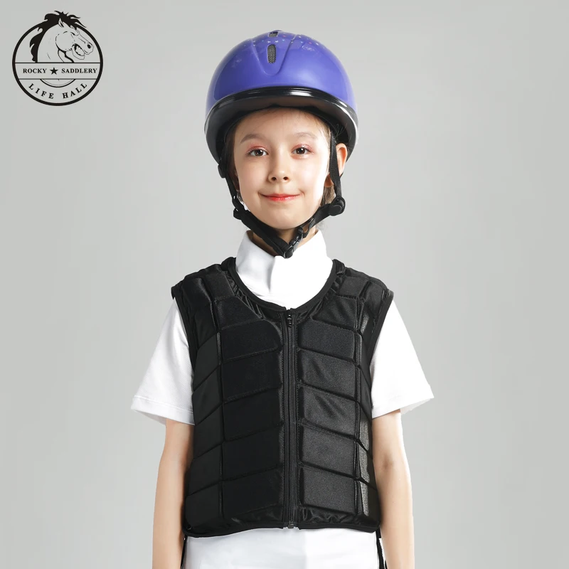 Equestrian Kids Body Protector Chevaliers Horse Riding Safe Body EVA Padded Damping Vest Equine Equipments Adjustable Vest