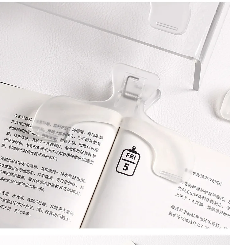 투명한 보물 커버 헤드 북클립 북클립 실용적인 노트 클립 학생용 고정 북클립 티켓 클립 독서용 북클립