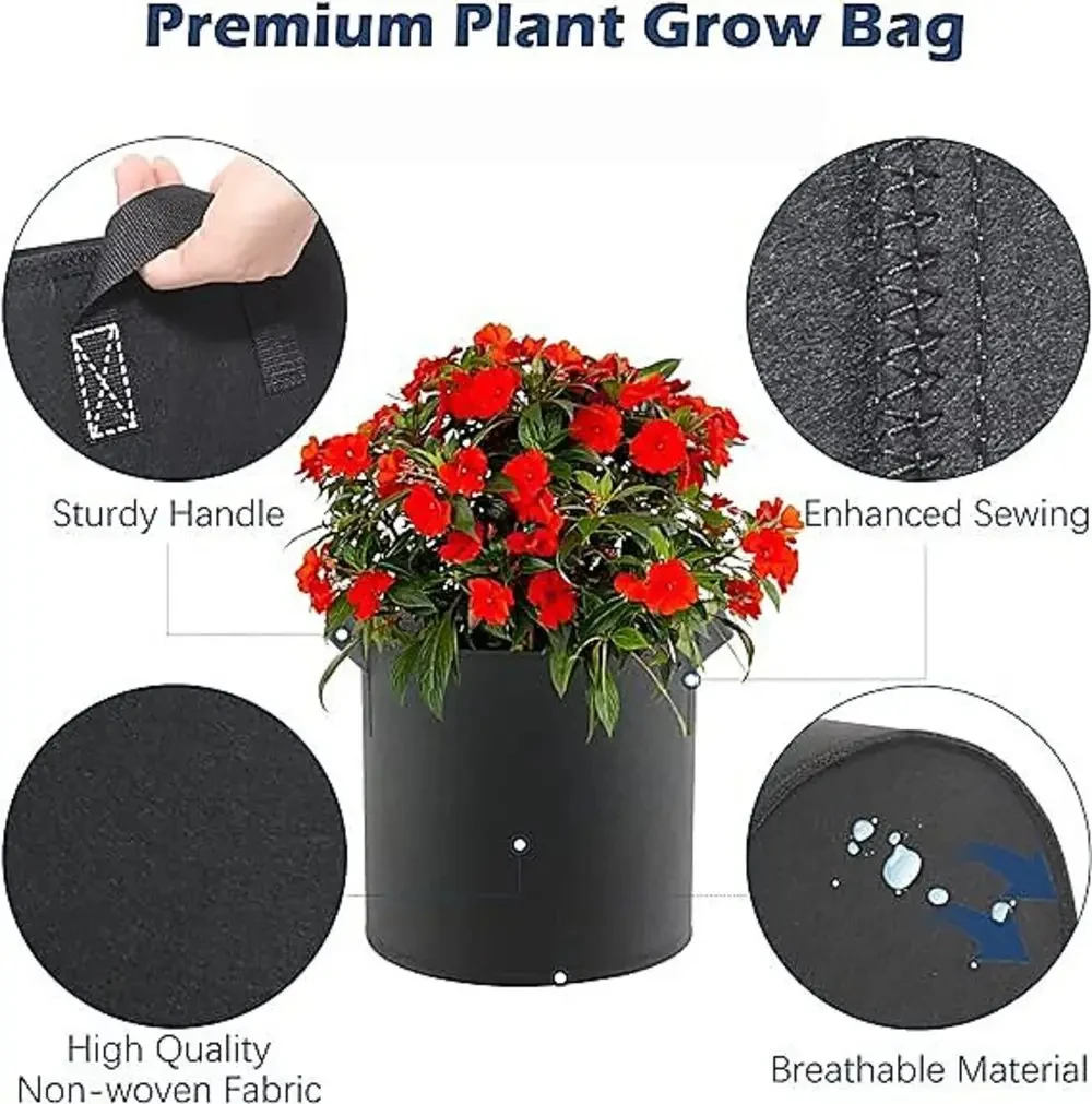 Heavy Nonwoven Grow Bag with Reinforced Handle
