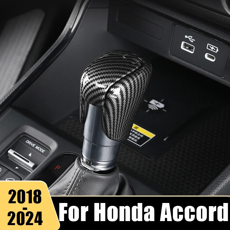 

ABS Car Gear Shift Knob Head Cover Trim Sticker For Honda Accord 10th 11th Gen 2018 2019 2020 2021 2022 2023 2024 Accessories