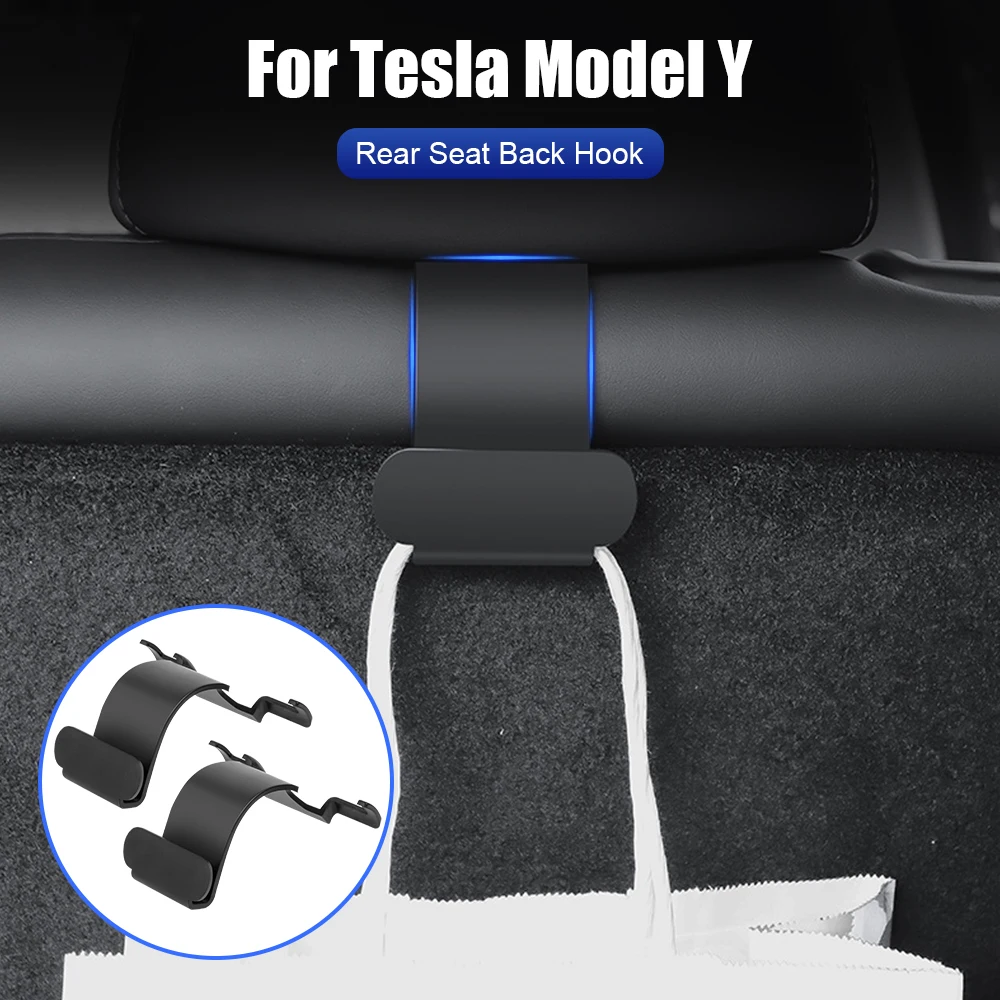 

Для Tesla модель Y держатель для хранения 2 шт. для сумки для багажа органайзер для багажника ABS заднее сиденье крюк для багажника аксессуары для интерьера