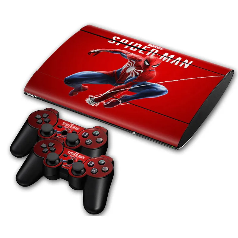 Marvel Deadpool Spiderman Star Wars Vinyl Skin Sticker for PS3 Super Slim Console and 2 Controllers Decal Cover Game Accessories 