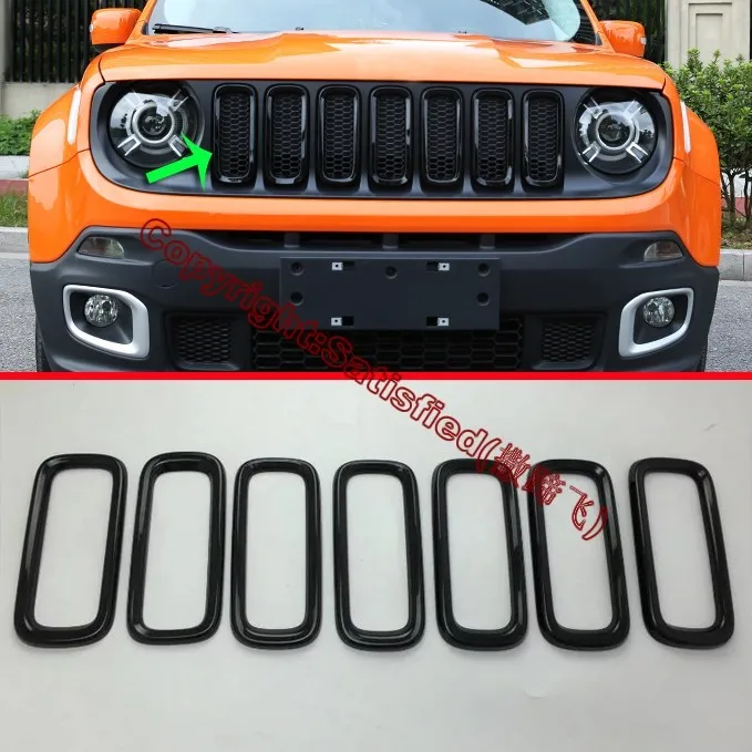 

ABS Chrome Front Grille Cover Trim For JEEP Renegade 2015 2016 2017 Car Accessories Stickers