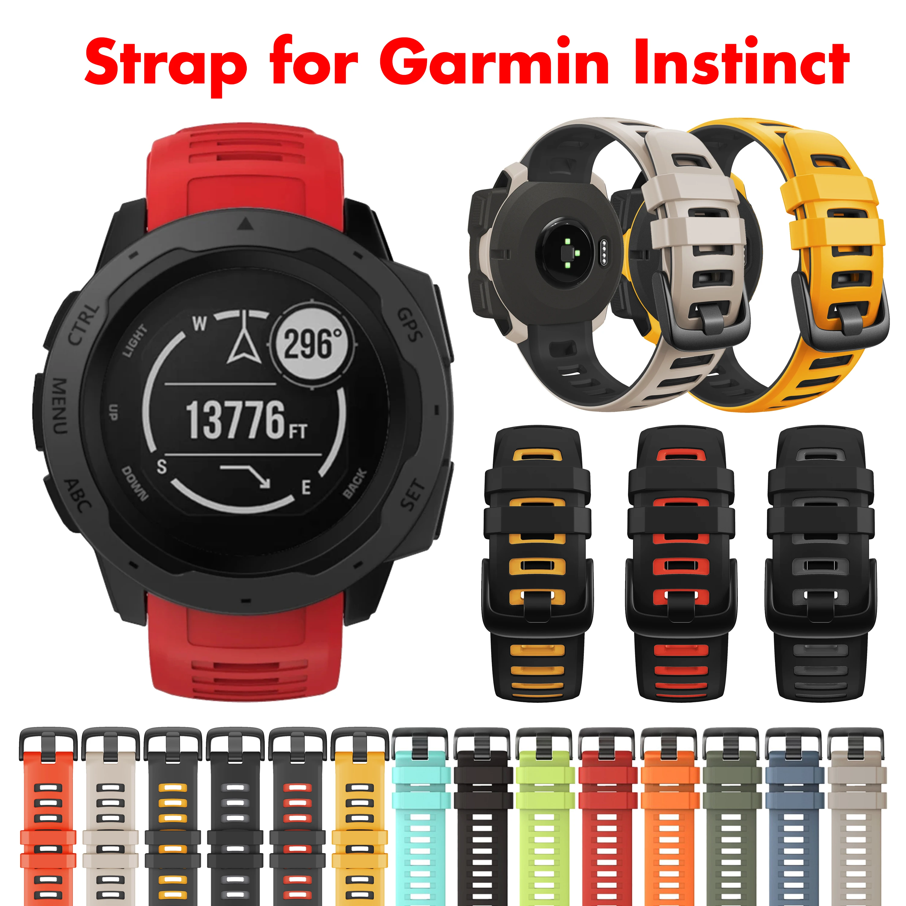 Cinturino Per Cinturino In Silicone Per Garmin Instinct Smart Watch 22Mm Cinturino Di Ricambio Da Polso Per Instinct Tide/Esport/Solare/Tattico