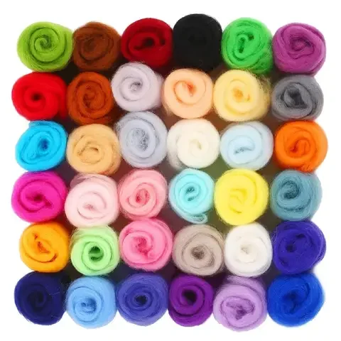 

50g Soft Mix Colors Merino Dyed Felting Wool Tops Roving Wool Fibre For Needle Felting DIY Doll Needlework Sewing tools MIUSIE