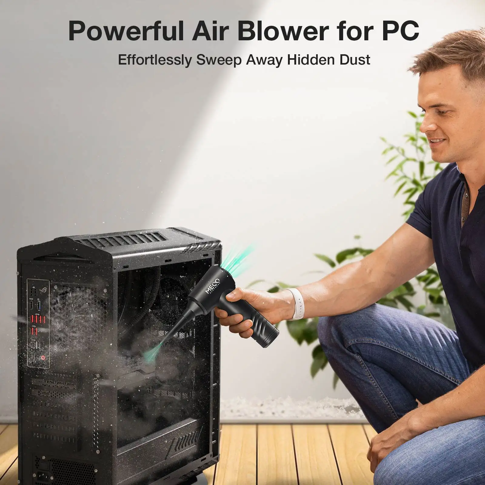 CR1 Compressed Air Duster & Vacuum 2 in 1 MECO 110000RPM Electric Air Blower 13000PA Keyboard Cleaner with 3 Gear Rechargeable 3