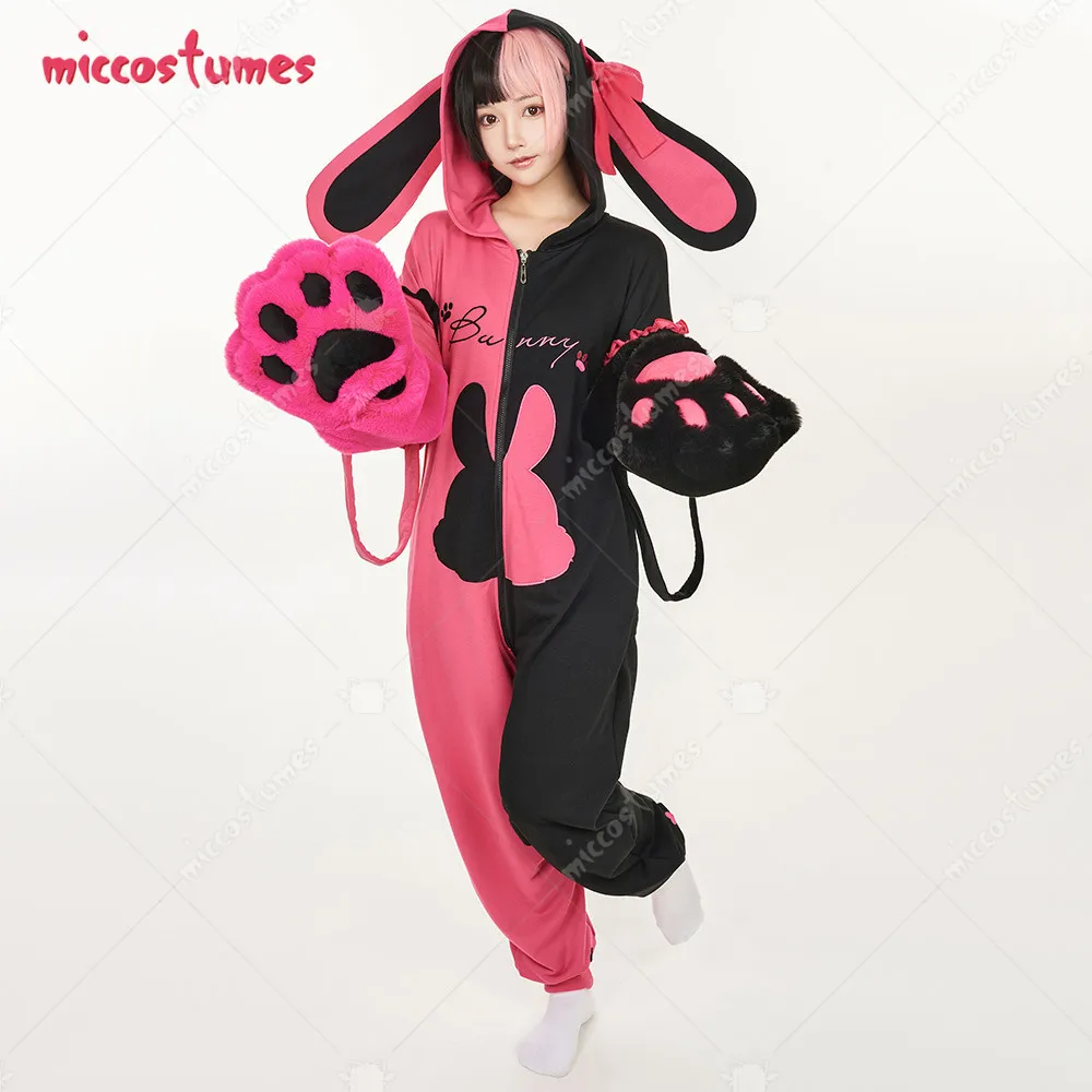 Women Onesie Pajama Claw Heart Bunny Print Loungewear Adult Hooded Homewear Kigurumi Sleepwear