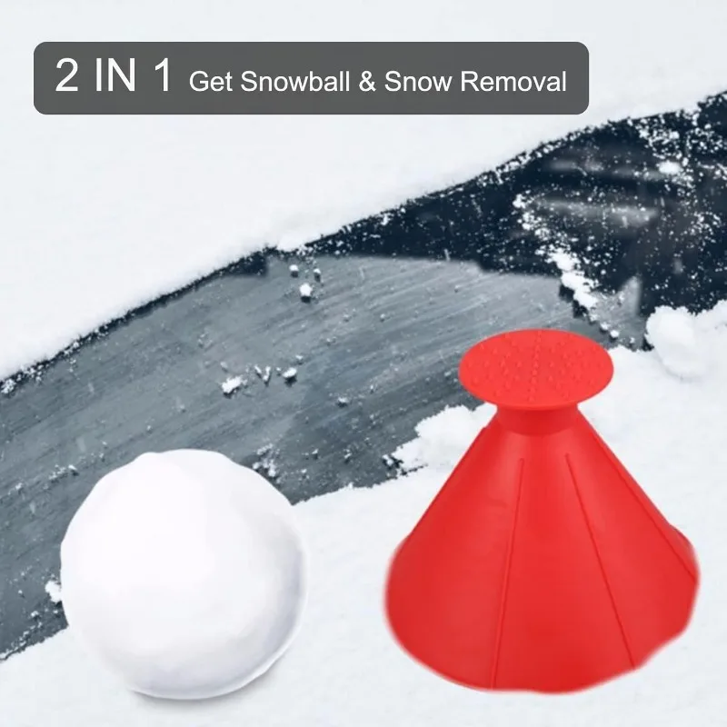 Car Ice Scrape Funnel Auto Window Glass Cleaning Tool Windshield Cleaning Brush Snow Remove Shovel Home Windows Glass Clean Tool