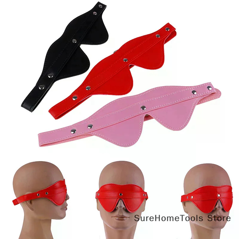 Leather Blindfold Adult Games Flirt Sex Toy Sexy Eye Mask Sleeping Masquerade