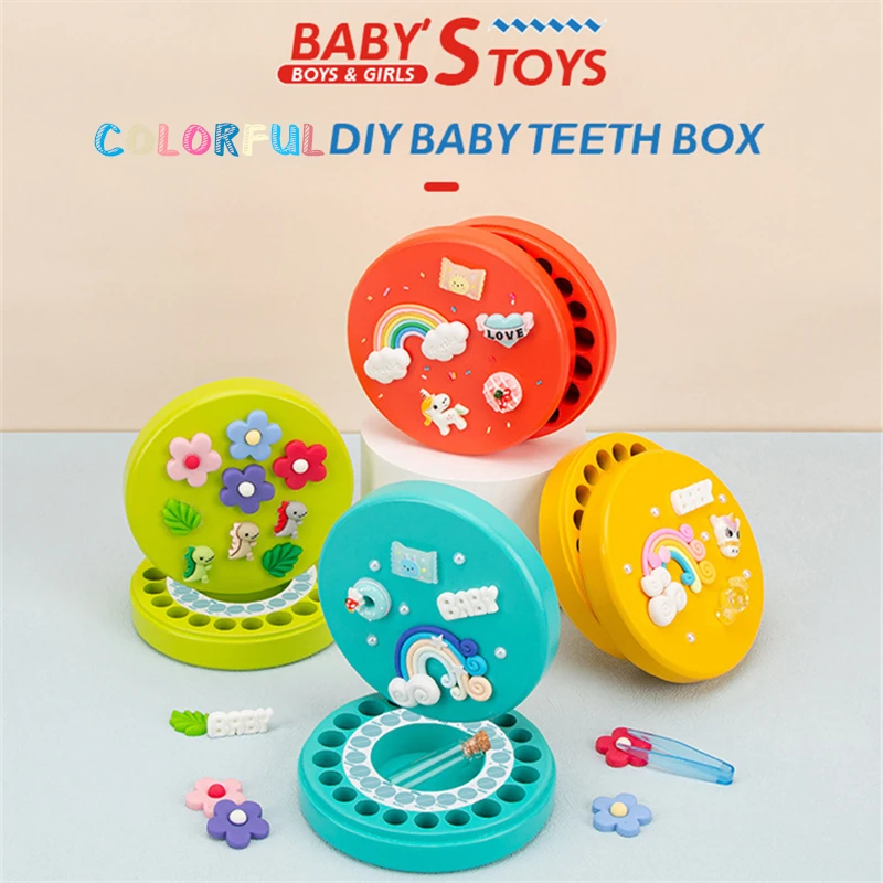 

DIY Colorful Plastic Baby Tooth Box Boy Girl Organizer Milk Teeth Storage Collect Teeth Lanugo Save Newborn Cute Gifts Souvenirs