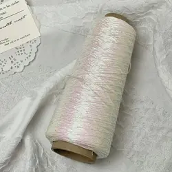 Elegant Silver and Gold Silk Core Woven Fabric for Handmade Craft and Clothing Accessories (Colorful White 200g)