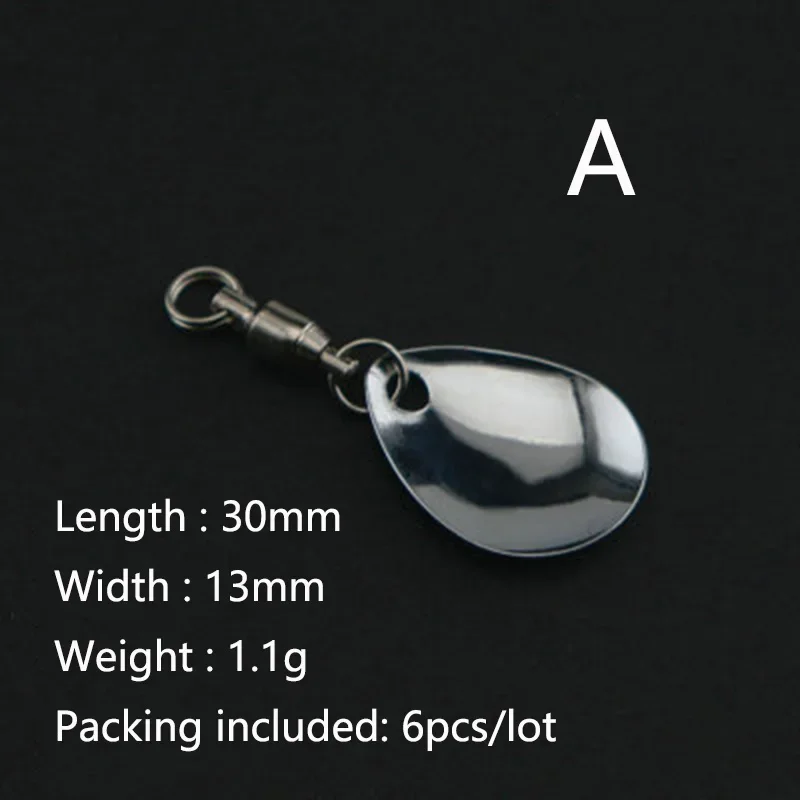 Fishing Accessories 6 Pcs/lot Lure DIY For Spinner Spoon Lures Frogs VIB Reflective Stainless Steel Sheet Noisy Spoons Fishing Accessories