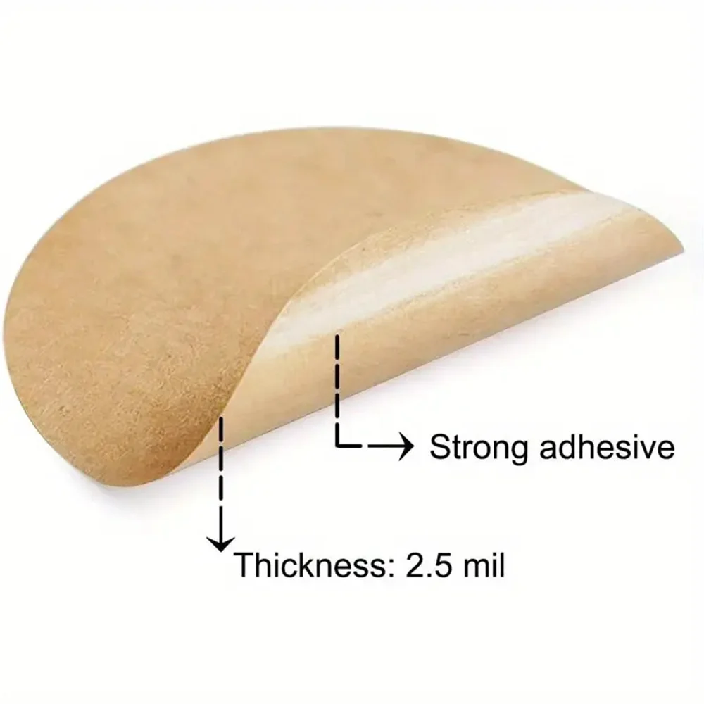 500pcs/Roll Kraft Paper Stickers Packaging DIY Crafts Organizing Jars Round Adhesive Labels for Beading Jewelry Making Gift Wrap