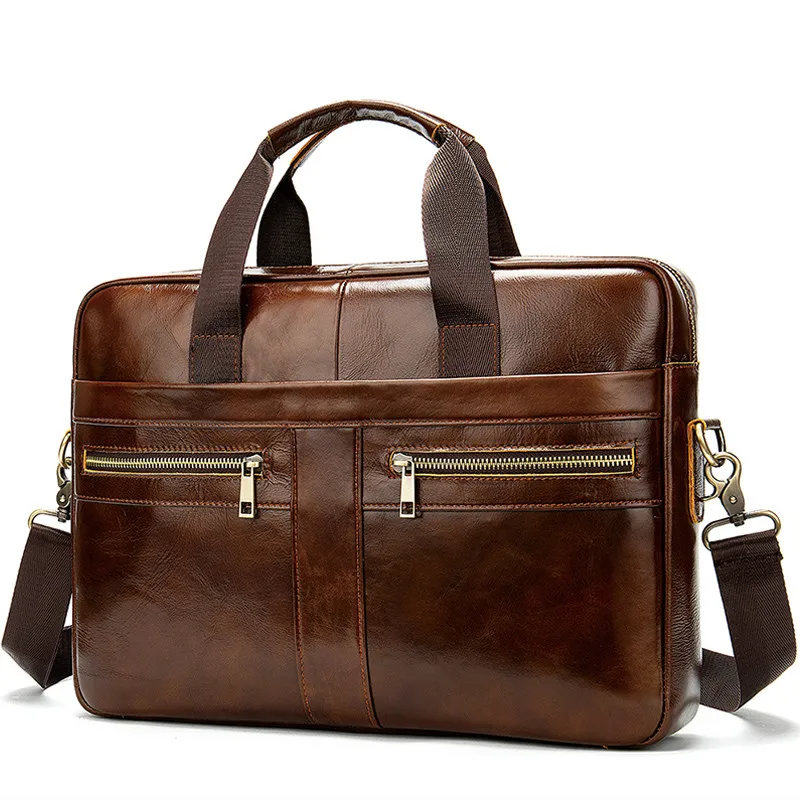 

Men's Genuine Leather 100% Business Shoulder Bag for Husband Male Made of Cowhide Leather Skin Documents Briefcases Handbag 2022