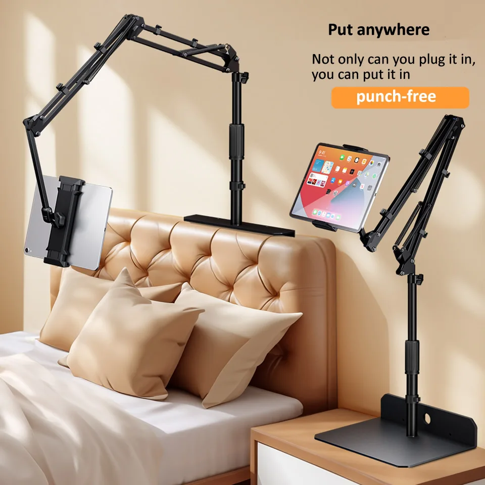 Outmix-telescópica Bed Stand Tablet Braço Preguiçoso Cama Mesa Tablet Mount Mini Ipad Clip Telefone 4129 - Imagem 5