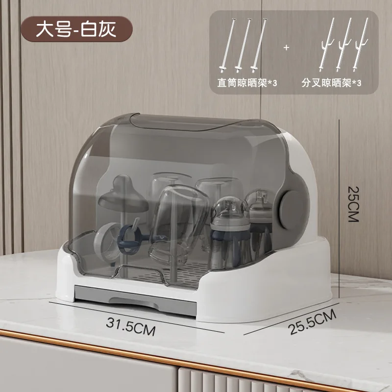 Portabiberon Con Scarico Acqua | Organizzatore Per Biberon | Vassoio Rimovibile - Foto 5