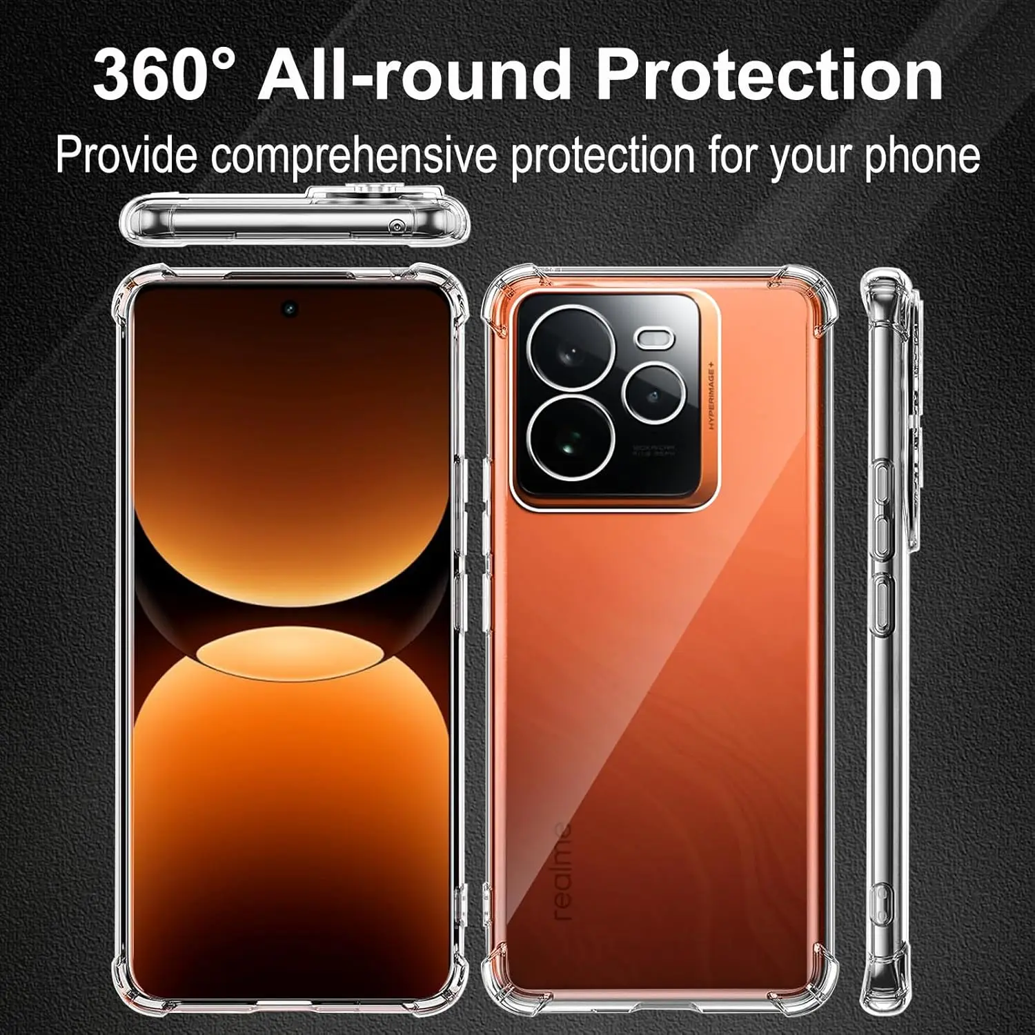 Transparent Shockproof TPU Protective Case with Reinforced Corners
