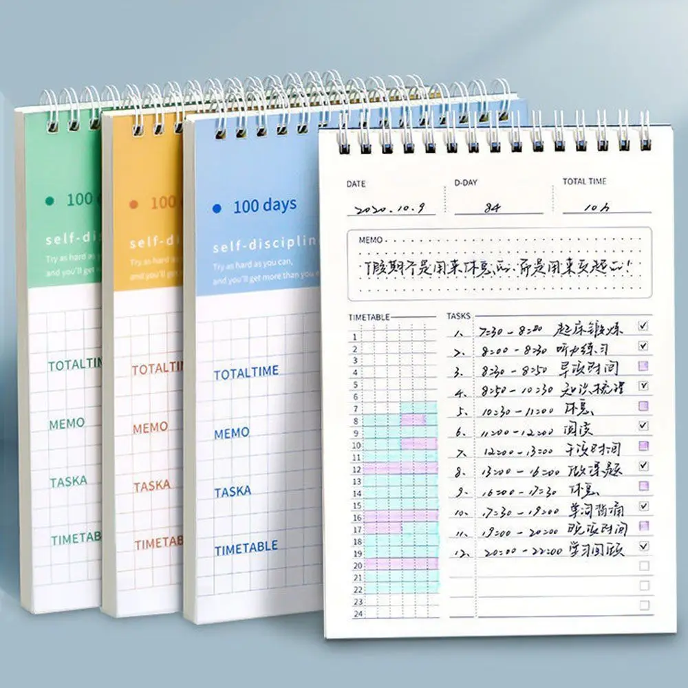 100 Days Daily Weekly Study Planner Notebook Journal Agenda Task Memo Diary Organizer Schedule School Stationary Office Supplies