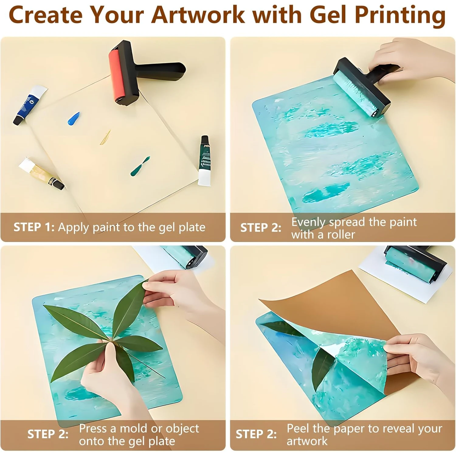 Gel Arts Gel Printing Plate for Printmaking Reusable Monoprinting Clear Plate for Art and Craft Assortment Scrapbooking