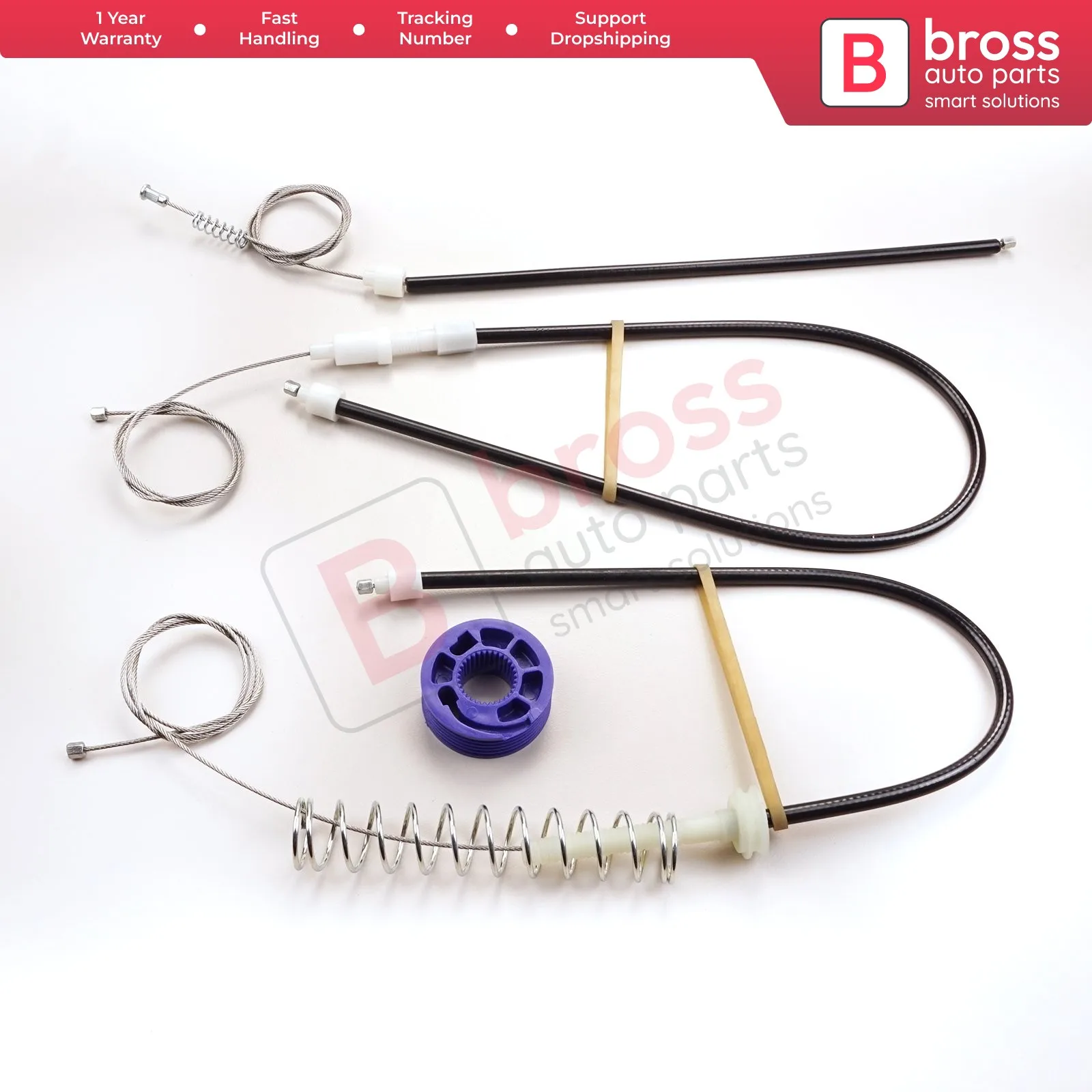 Bross Auto Parts BWR990 Electrical Power Window Regulator Repair Kit Front Left Door for VW Phaeton Lounge 2005-On fast Shipment