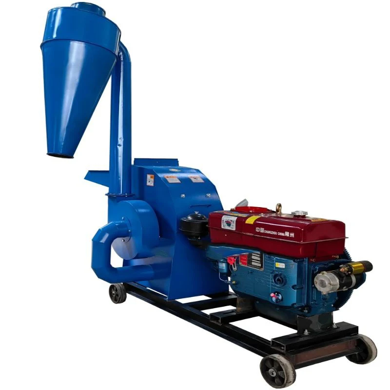 

7.5KW Diesel Engine Type Large Hammer Feed Mill Straw Corn Cob Crushing Universal Feeding Machine For Breeding 900-1000KG/H