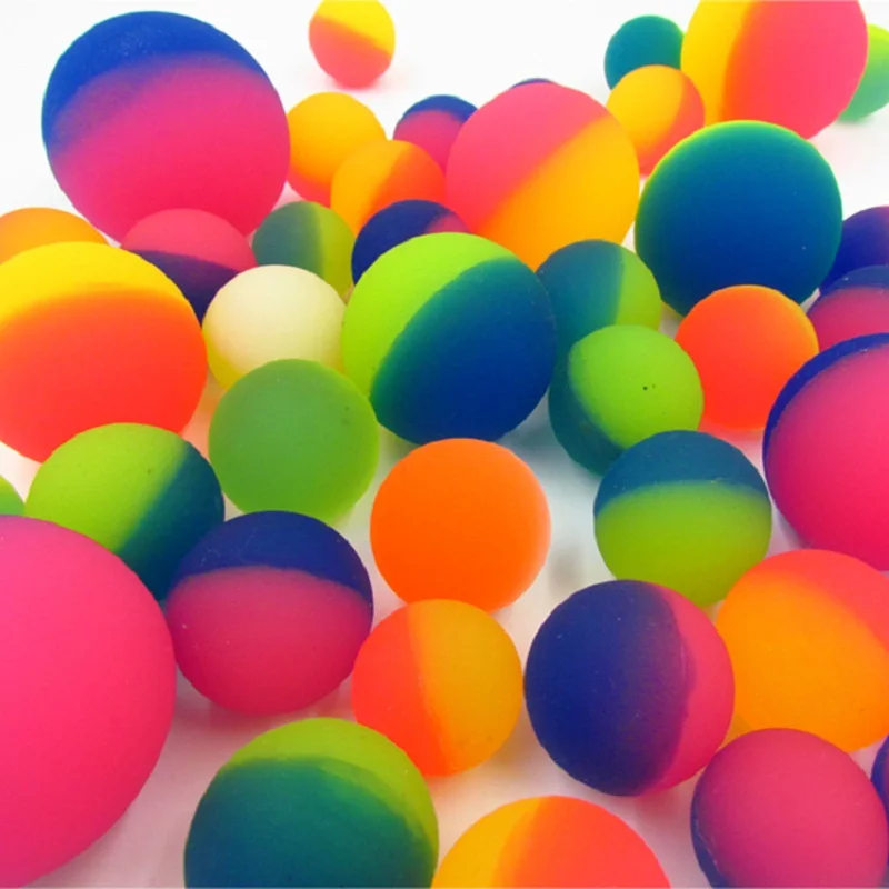 Bicolor Elastic Ball Toy Children Colored Boy Bouncing Ball Rubber Kids Sport Games Elastic Jumping Ball Birthday Gift 5