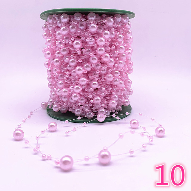 Yards Fishing Line Artificial Pearls Flower Beads Chain Garland Flowers Wedding Party Decoration Diy Accessories