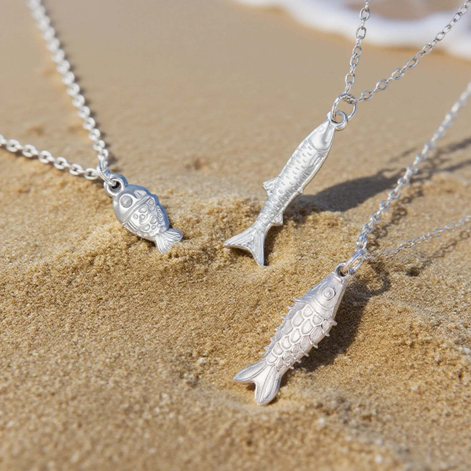 Unift lucky Fish Pendant Necklace for Women Stainless Steel
