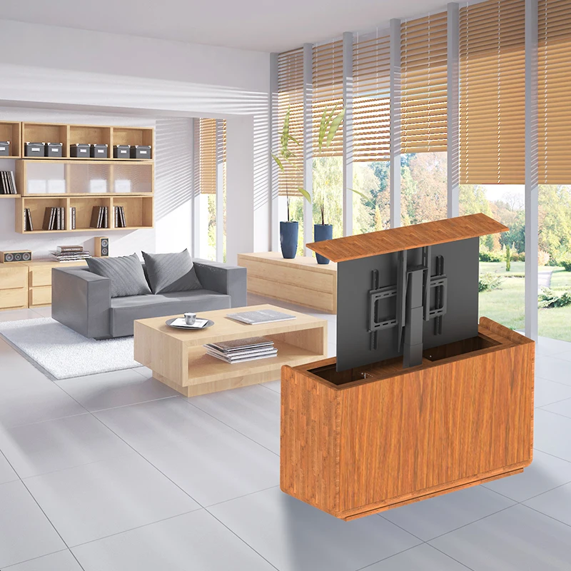 32-75 Inch Motorized Hidden Vertical Height Adjustable TV Lift /Remote Control Smart Electric Up And Down Cabinet TV Stand