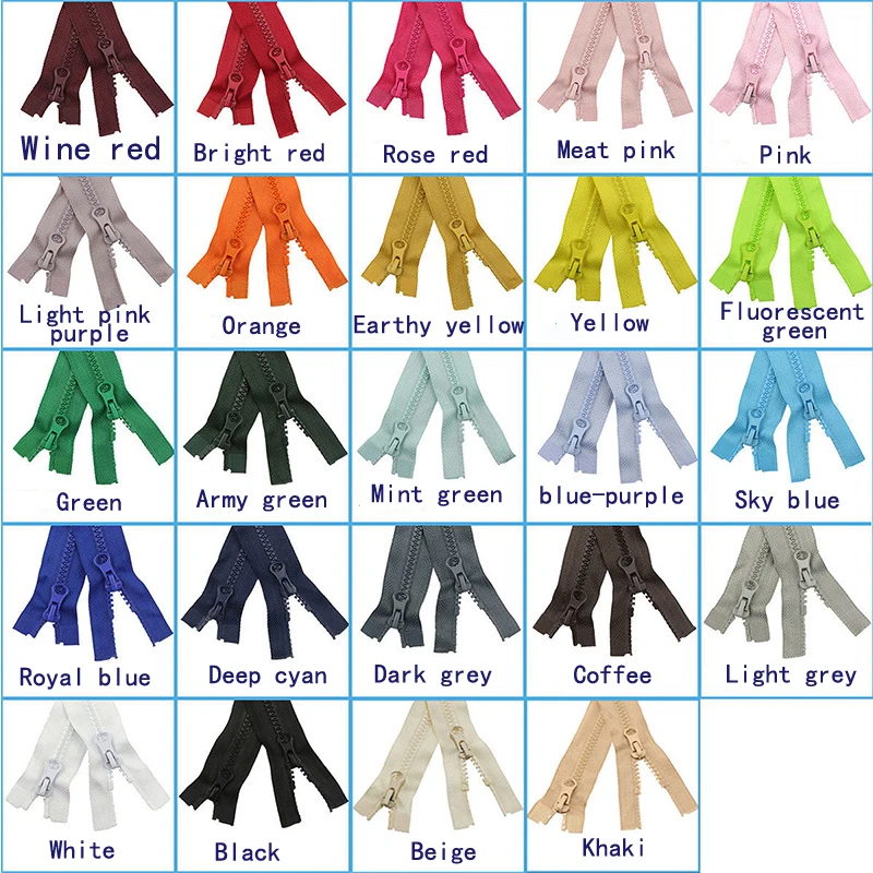 

30Pcs 15 Inch-47 inch (40cm-120cm) Resin Coil Zippers for Tailor Sewing Crafts Nylon Zippers Bulk 24 Colors