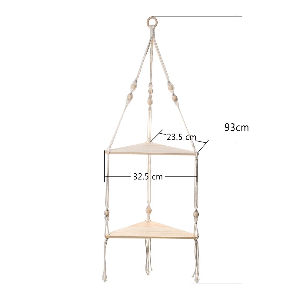 삼각형 선반 벽 장식 Macrame 벽 선반 Boho 홈 장식 공장 옷걸이 캔들 홀더 거실 침실 장식