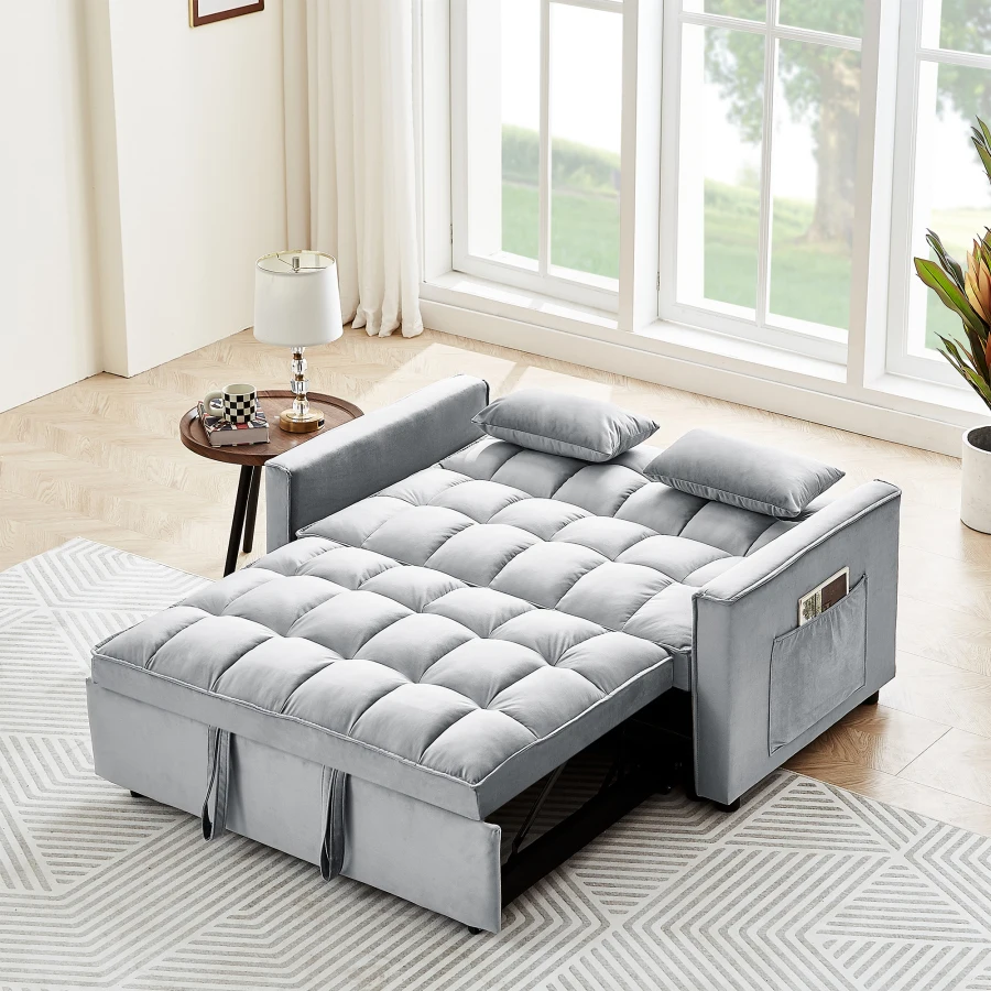 Upscale Velvet Pull Out Couch Bed 2