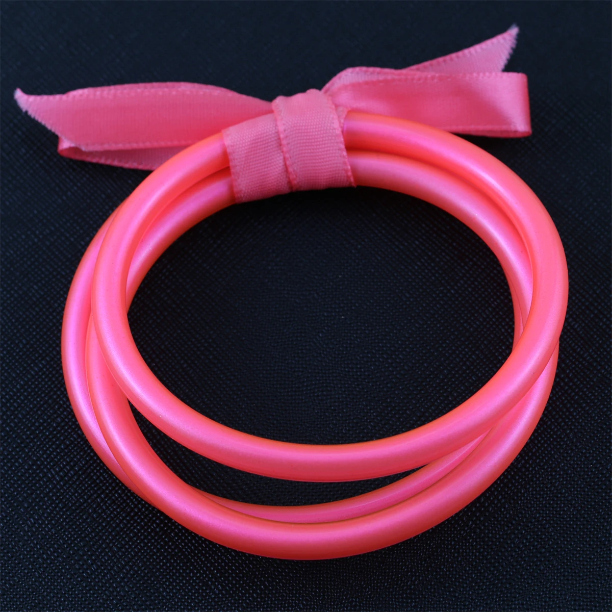CARTER LISA 3PCS/Set Buddhist Temple Rush Bracelet Fluorescent Color Glitter Filled Jelly Bowknot Silicone Yoga Bracelets Bangle