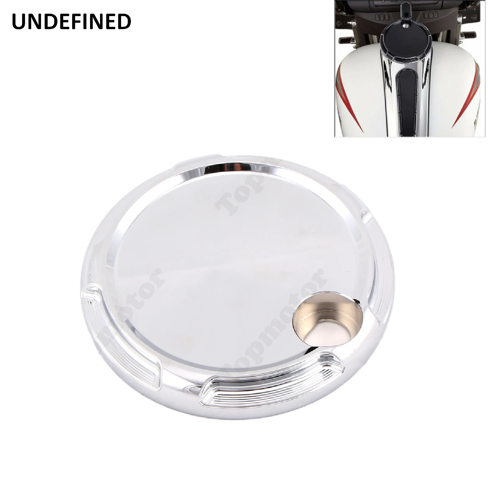 Chrome Motorcycle Fuel Gas Door Cover Aluminum For Harley Touring Ronad