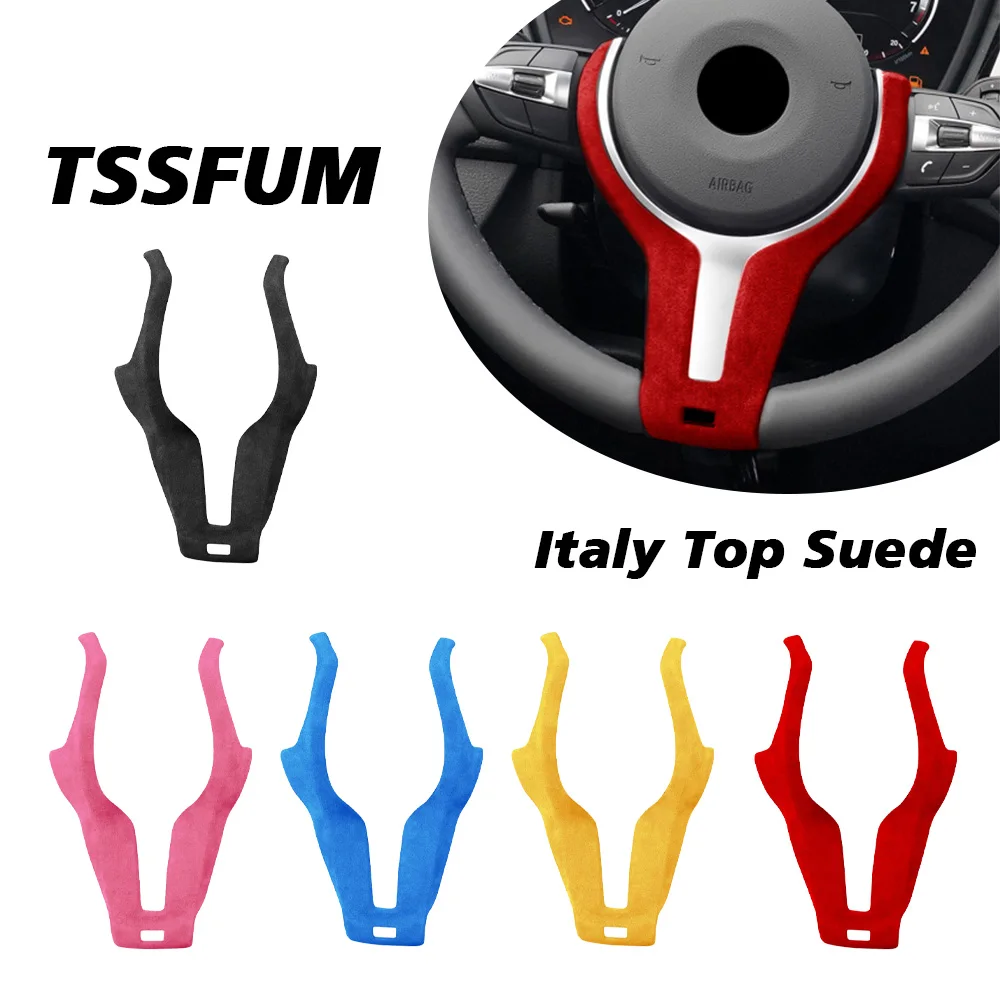 

For BMW X1 X2 X3 X4 X5 X6 X7 E90 F15 F30 F36 F10 F07 F20 Car Interior Italy Alcantara Suede Car Steering Wheel Cover Accessories