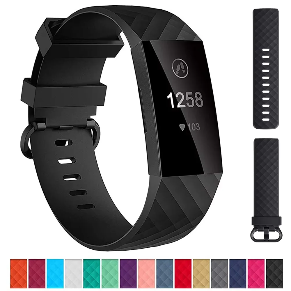 Silicone strap For Fitbit Charge 3 SE band Replacement wristband ...