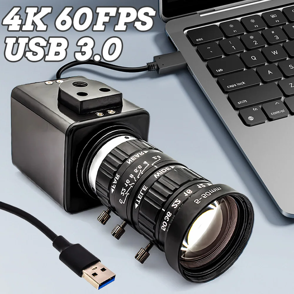 4K USB3.0 Camera 1/1.8" Inch IMX678 Sensor 3840x2160 60FPS 10X Zoom Varifocal High Quality Lens Plug Play UVC Support Video Live 1