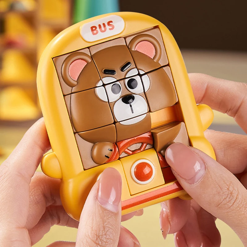 Rompecabezas de Animales de Dibujos Animados para Niños, Juguetes de Deslizamiento, Desafíos de Pensamiento Lógico, Rompecabezas 3D Intelectuales, Juego Sensorial, Juguetes de Viaje
