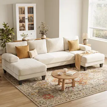 U-Shaped Chenille Sofa 1