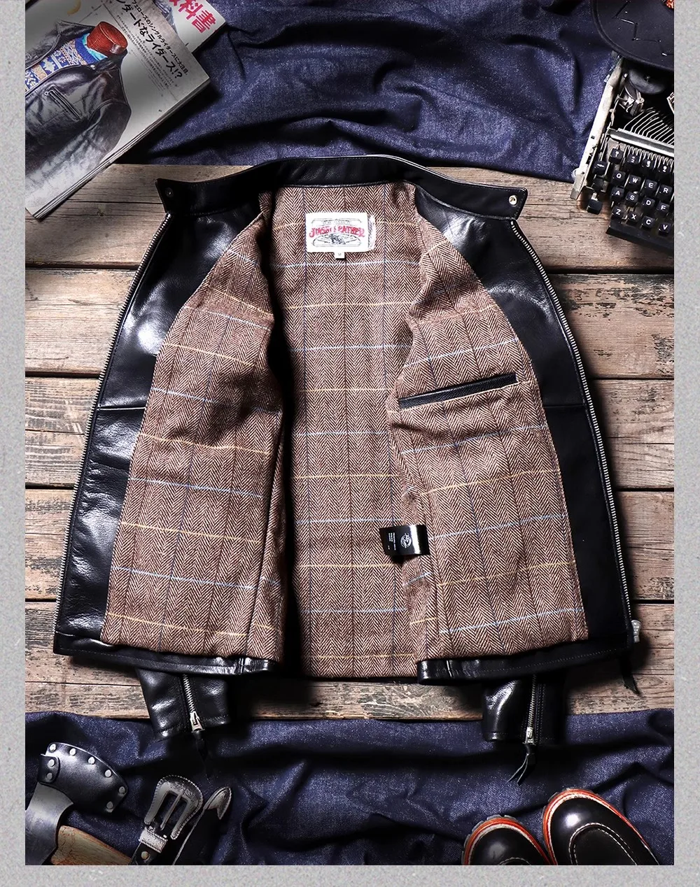 Men Leather Jacket 100% Natural Tanned cowhide coat Young Rider slim fit real leather jacket Popular J100 leather Cloth