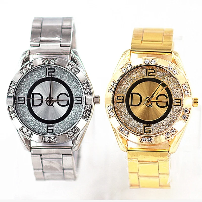 

Fashion Luxury Brand Watch DQG Crystal Quartz Female Watch Gold Silver Stainless Steel Ladies Dress Wristwatch Zegarek Damski