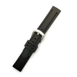 Universal Sport Waterproof Soft Silicone Watch Strap - Men & Women’s Stylish Rubber Wrist Band - 22mm (Black)