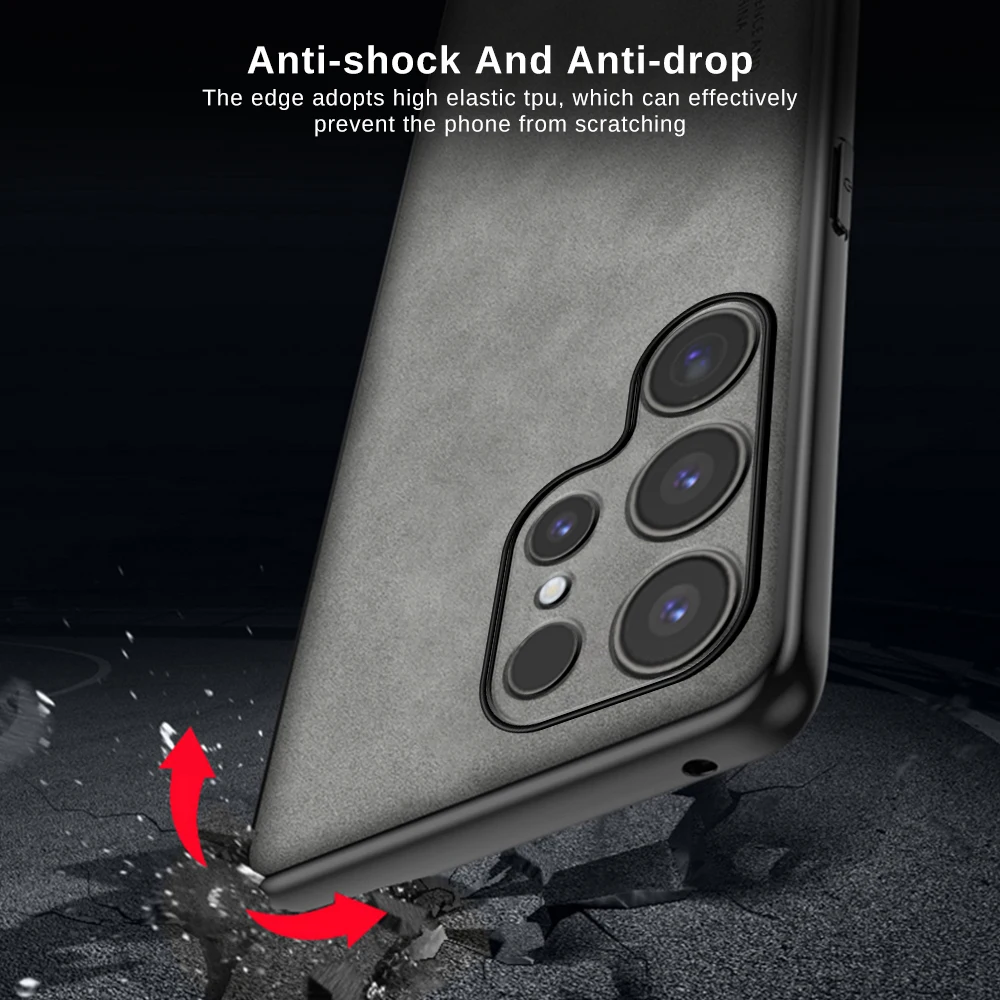 S 25 Ultra Case Sheepskin Leather Back Cover For Samsung Galaxy S25 Ultra Plus 5G Lens Protector Shockproof Coque S25Ultra S25+ 6