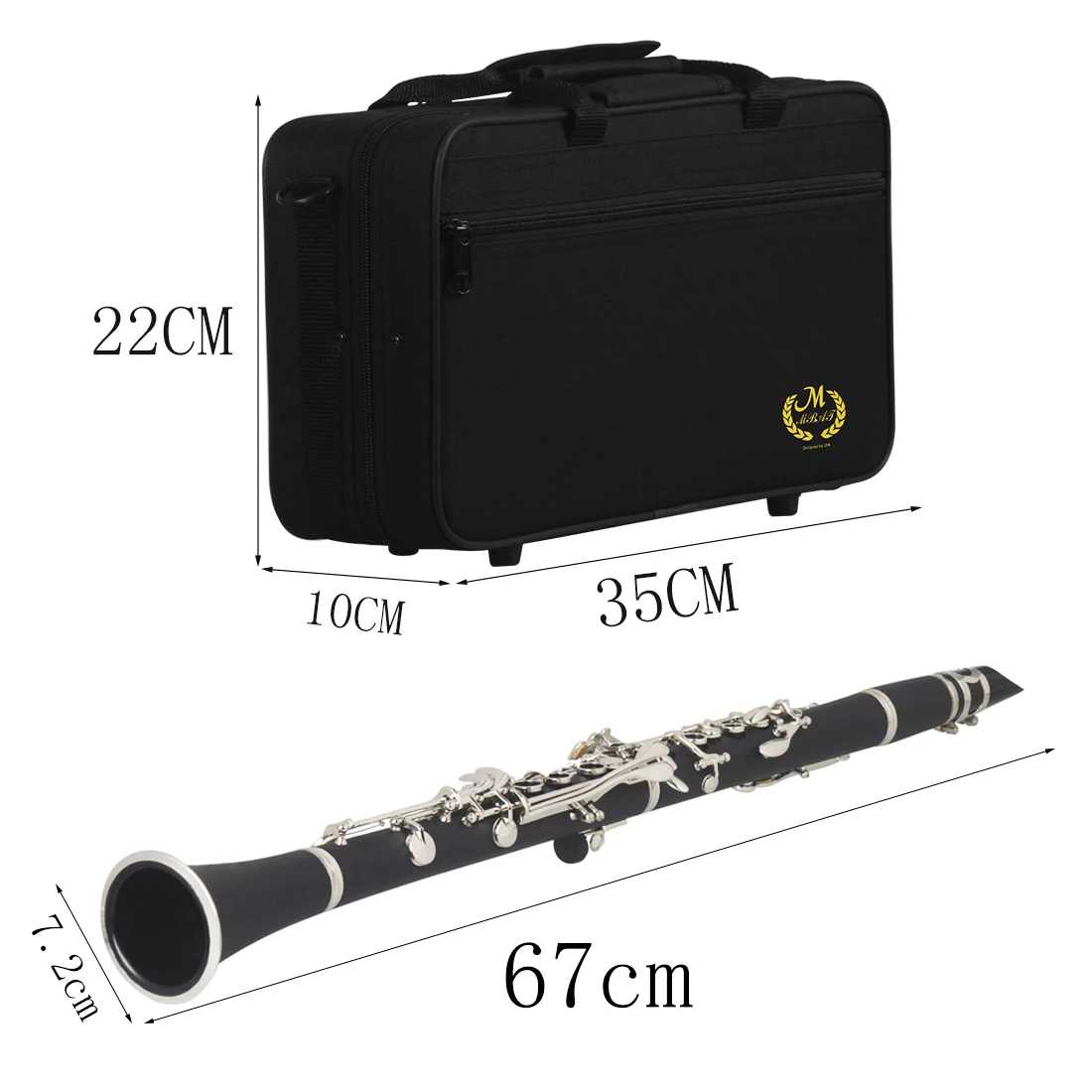 M MBAT17 Keys Clarinet Professional Bb Clarinet Barre Instrument with Cleaning Kit Box Screwdriver Reeds Accessories