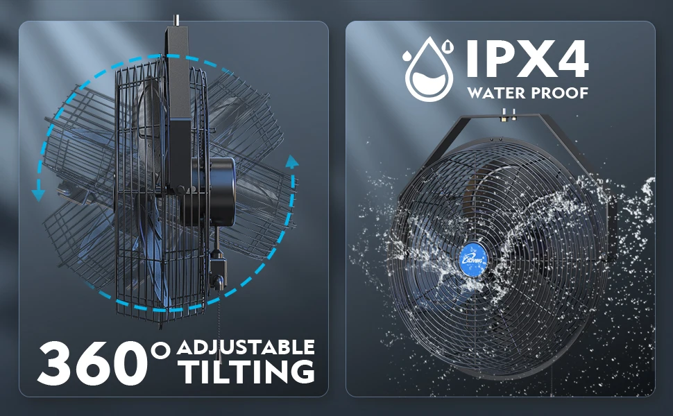 360 Adjustable Tilting, IPX4 Water Proof