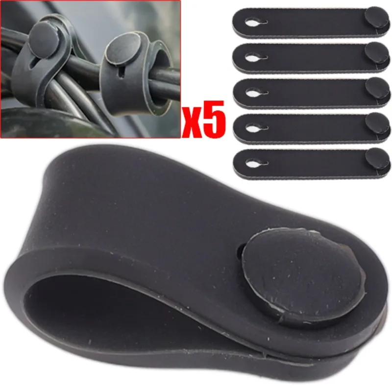 

5-1pcs Motorcycle Rubber Frame Securing Cable Wiring Harness Universal Motorcross Brake Cable Elastic Fixing Band Accessories